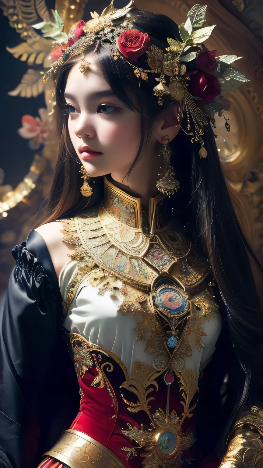 (masterpiece, Highest quality, Highest quality, Official Art, beautifully、aesthetic:1.2), (One girl:1.3), (Fractal Art:1.3),