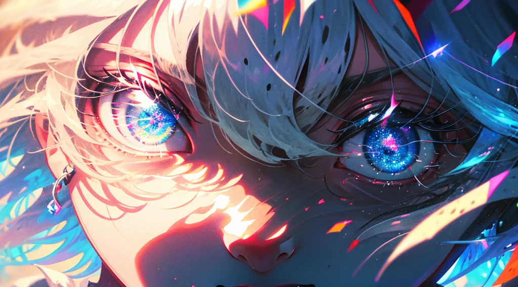 beautiful detailed eyes, coloful, eyes focus, girl, eyes closeup