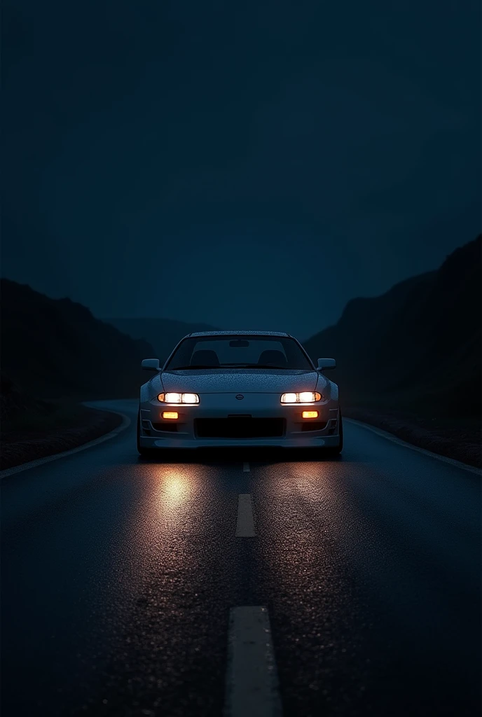 NS 200 standing on road at night