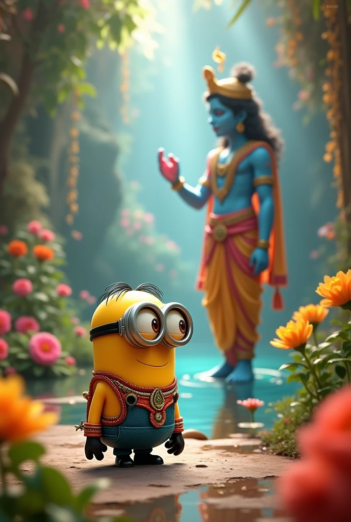 Minion as cute indian in love with radhe krishna