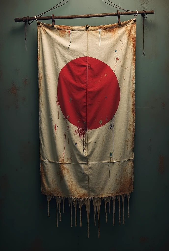The Thai flag after being occupied by the Japanese Empire during World War II.