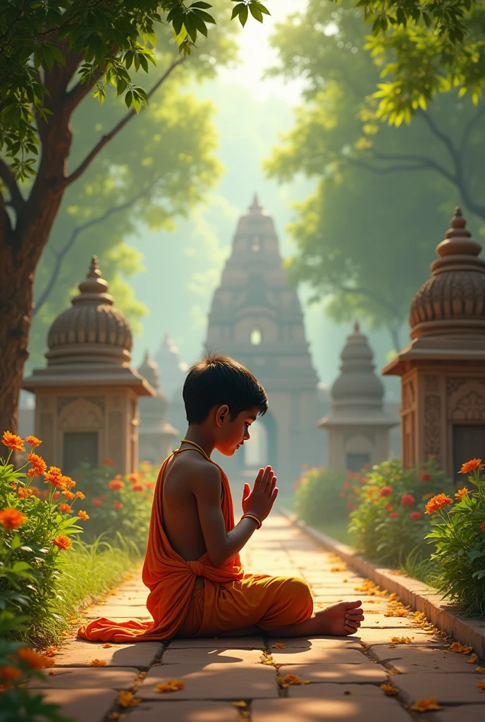 Odia boy doing prayer in Hanuman Vatika Rourkela 