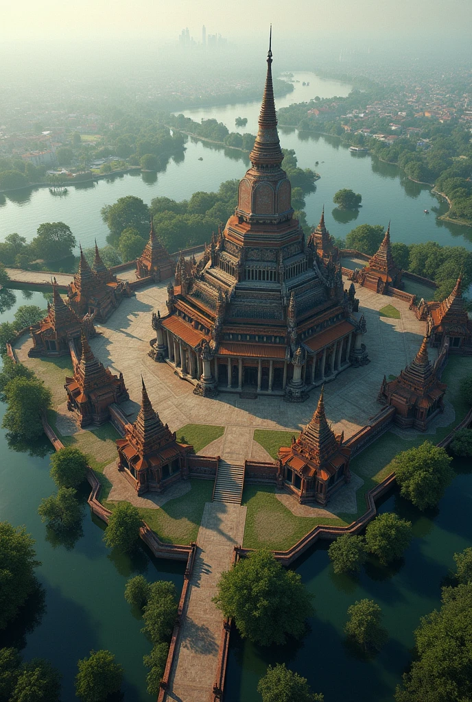 Aerial view of Ayutthaya