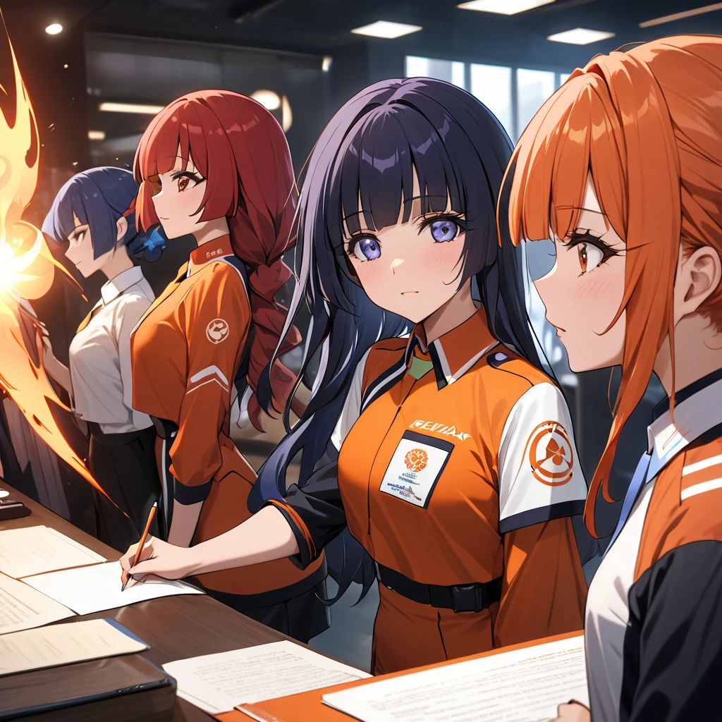 ((Highest quality)), ((masterpiece)), (detailed), (Perfect Face)、The woman is Reika Aoki, a member of the Flare Gang, with semi-long hair.、The woman is a loyal Team Flare underling who wears a Team Flare underling outfit, has a Team Flare hairstyle, and wears Team Flare tinted sunglasses.、The woman works for the leader of Team Flare.