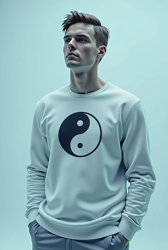 The Eye of the Storm (Male)
Yin and Yang Design:
- Place a small, stylized Yin and Yang symbol on the center of the chest, about 2-3 inches below the neckline.
- Use a contrasting color like white or light gray to make the symbol stand out against the pale blue background.
- Consider adding a subtle circle or outline around the symbol to represent unity and wholeness.
_Color Scheme:_
- Use the traditional Yin and Yang colors:
- Black (Yin) for the passive, receptive, and calming aspect
- White (Yang) for the active, creative, and strengthening aspect
- You can also add a touch of gray to represent balance and harmony
_Placement:_
- Center of the chest: represents the heart and conveys a sense of balance and harmony within
_Tips:_
- Keep the design simple and stylized to avoid overwhelming the pale blue color
- Consider adding a small, delicate pattern or texture around the symbol to represent the cyclical and interconnected nature of Yin and Yang