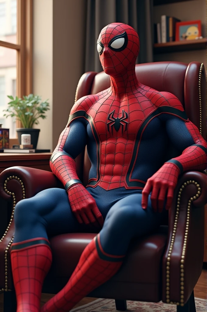 Spider man sitting chair 