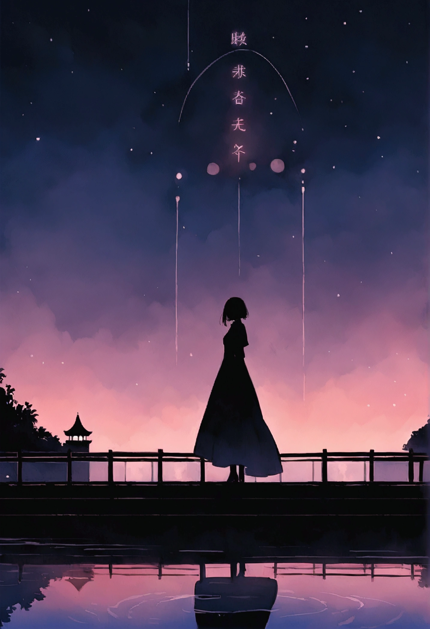 Cover Description:
The cover features a hauntingly beautiful scene of Mae Fah Luang University’s serene pond shrouded in mist. In the foreground, Elara and Ben stand on a wooden bridge, peering into the water where a ghostly figure of a mole is partially visible beneath the surface. The background shows the university's gothic architecture silhouetted against a twilight sky. The title is written in elegant, glowing letters, with a subtle, ethereal glow emanating from the pond.