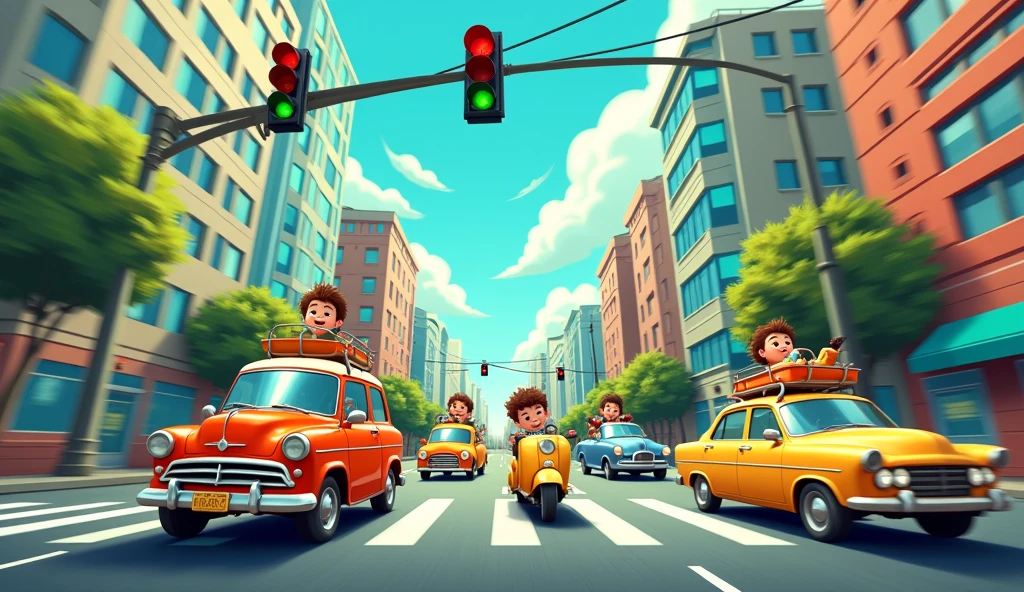 Green means "Go!" so off we zoom,
We’ll travel fast or slow—vroom, vroom!
But always watch and stay alert,
The traffic light helps us avert animated
