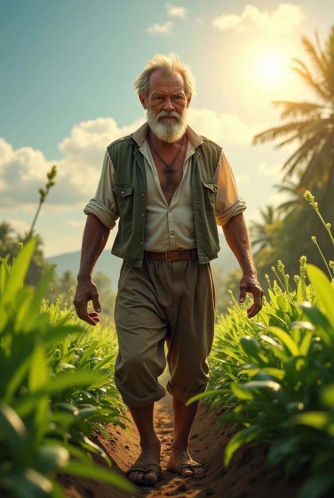 The farmer is back in the field, working even harder than before. The sun is shining brightly, and the crops have started to grow again. The farmer’s face is focused and determined, showing his renewed energy and hope.
Bountiful Harvest: