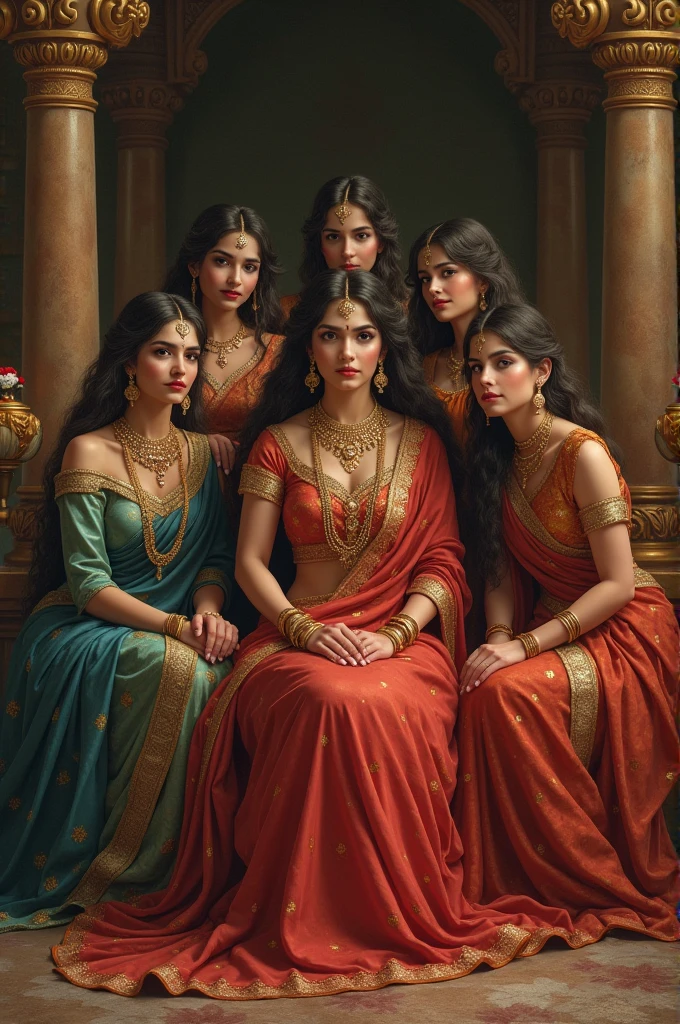 A rajkumari sitting with her friends 