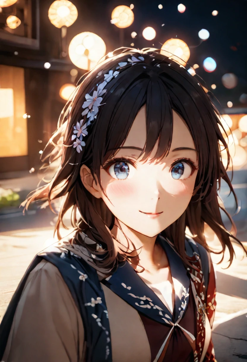 {{Highest quality}},Delicate illustration,Detailed depiction, masterpiece, Boho Eye Hinai Girl, Playful Themes, High school student 2人（High school student 1（Raw photo of a girl in uniform。Decorative details and symbols are often used。, Brown hair gently fluttering in the wind,Clear blue eyes、A gentle smile）、High school student 2（Raw photo of a girl in uniform。Decorative details and symbols are often used。, Black hair gently fluttering in the wind,Clear red eyes、A gentle smile））、 Long-distance shots, High Key Light, Hard Shadows, Soft bokeh, Professional photography, A balanced deal, Balanced Exposure,