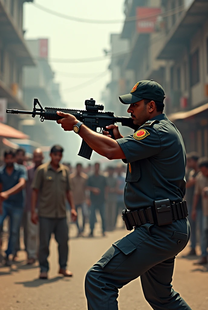 a police officer firing which M4 16
student Bangladeshi Street of Dhaka some student is die