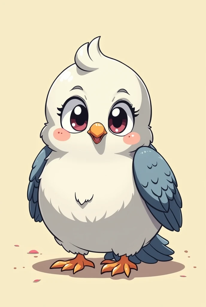 Deformed cute pigeon、Anime Style、