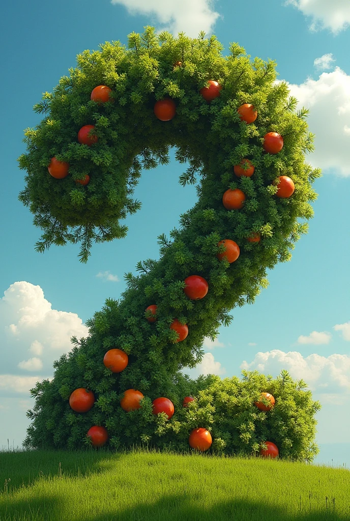 The big tree bears fruit in the shape of the number 12...96..58