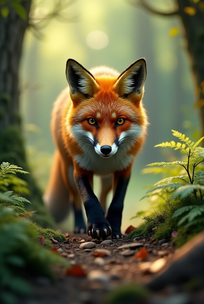 A fox is looking for its prey