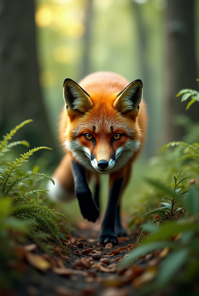 A fox is looking for its prey