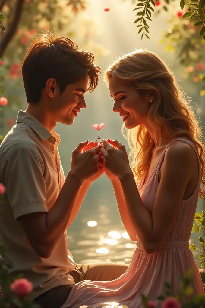 A girl propose her boyfriend