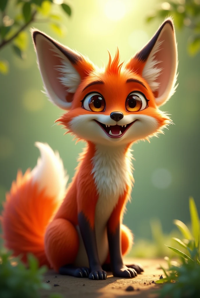 A fox is smiling