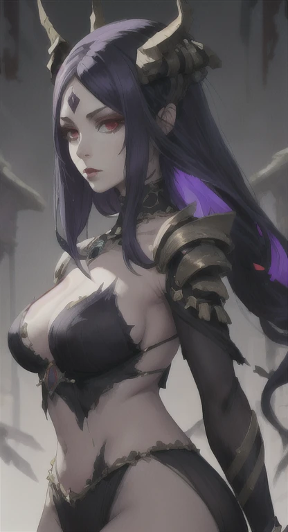 Ancient , Zephyria race, queen Irelia, blue hair, red eyes, looking at viewer, ancient armor,