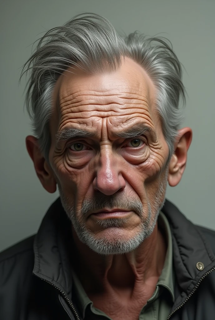 Old man nervous expression very realistic 8k resolution