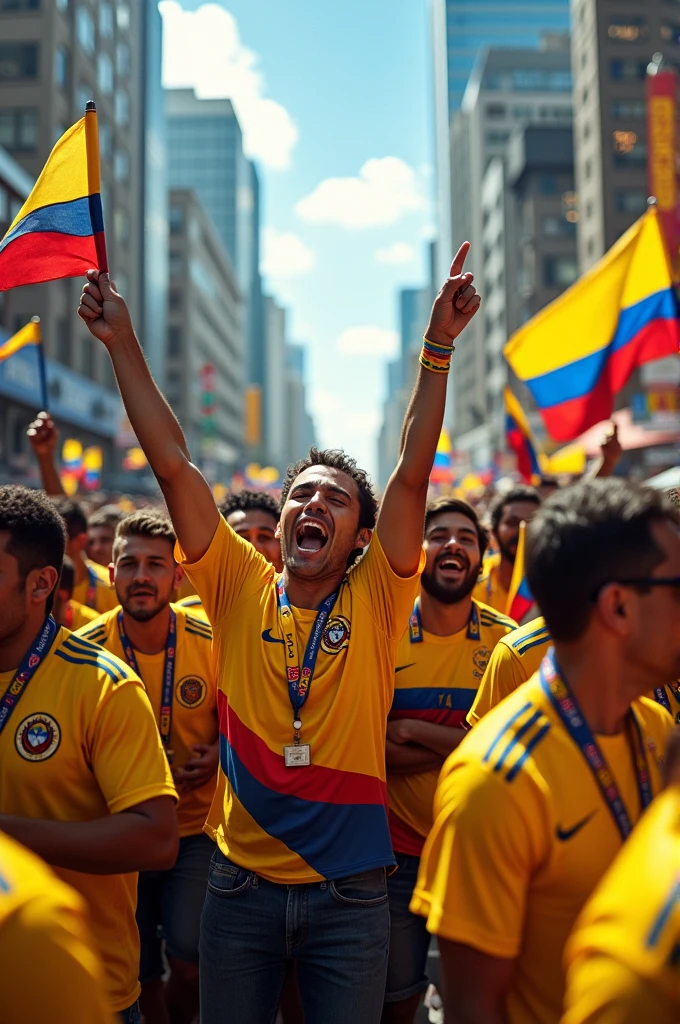 Image of Colombia celebrating a World Cup