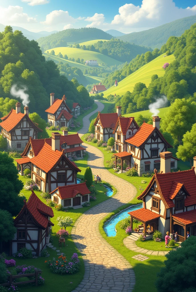 Describe the village where the story takes place.