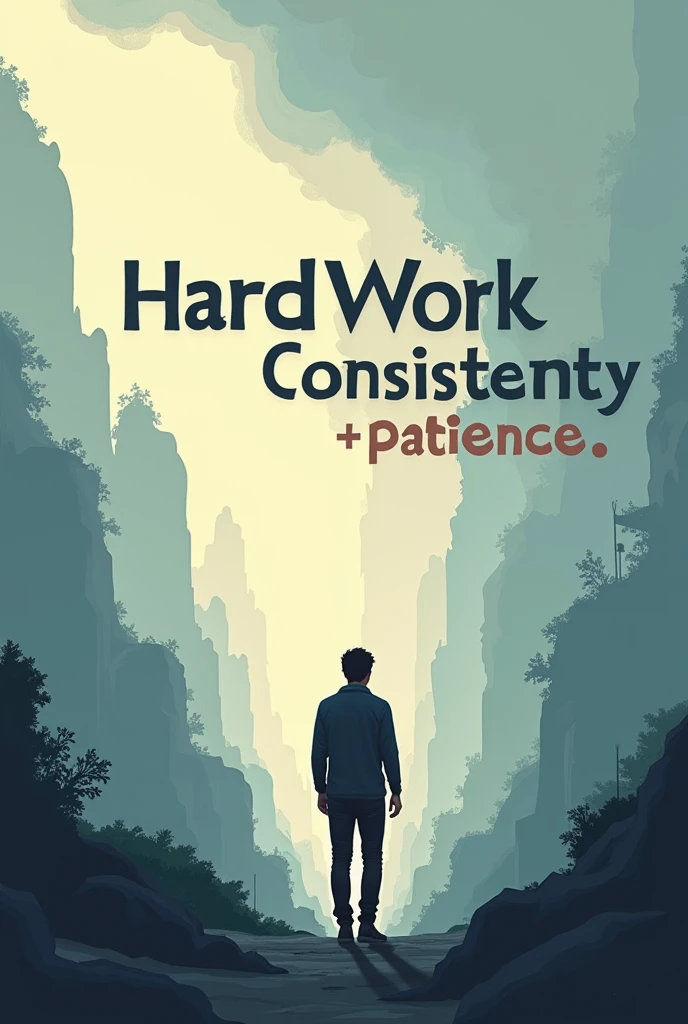 A 9:6 ratio pic with showing deep meaning with words Hardwork, consistent and patience =Succ with additional views