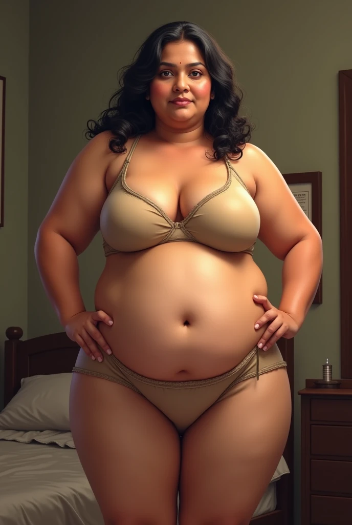 A ((morbidly obese woman)), (Italian), (((Ssbbw))), ((500 pound body)), cute round face, ((massive bare saggy breasts, small detailed areolas)), (large round belly), (4k, realistic image)