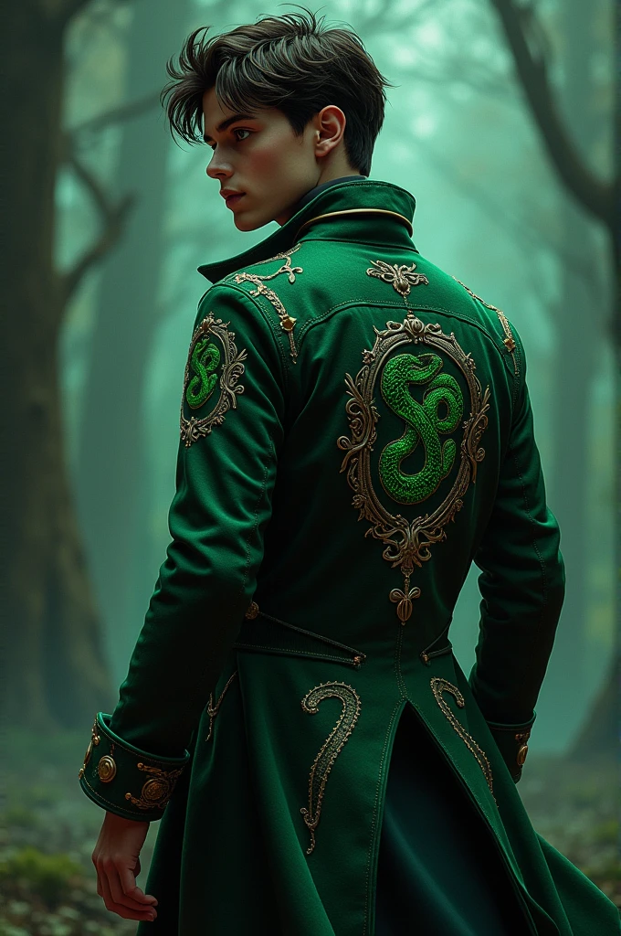 create a photo  jacket Harry Potter Slytherin 