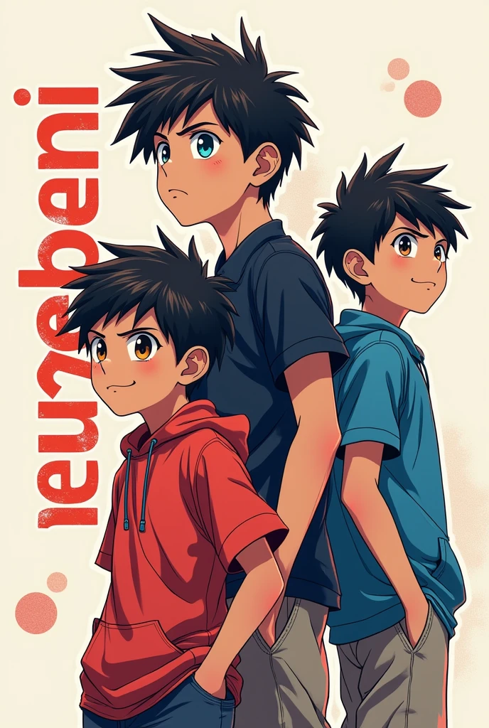 One anime hand some 3 boys look right and left and Down side has write Nepali Brand best edit Anime characters look best and vibes red  Write Nepali Brand  writing Nepali Brand write 
