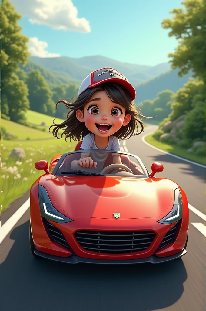 Girl riding car