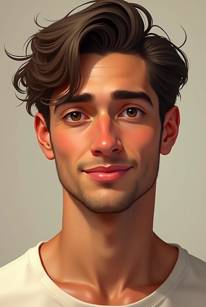 Heart and round face shape,soft Jawline
and equal face length and Cheekbones man