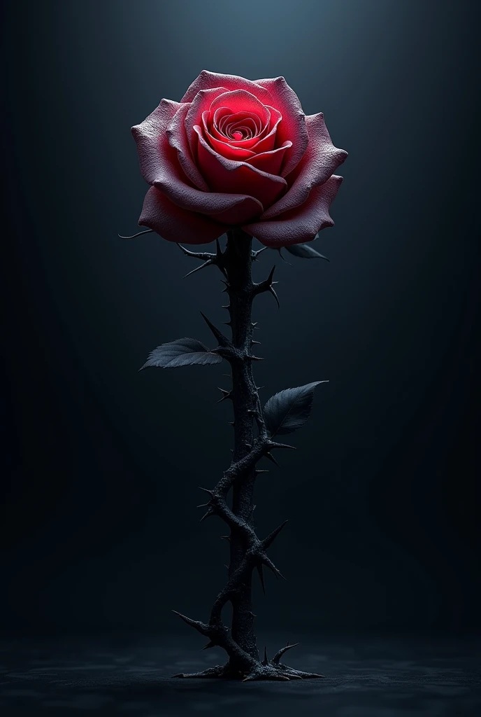 A dark themed kpop lightstick with a rose