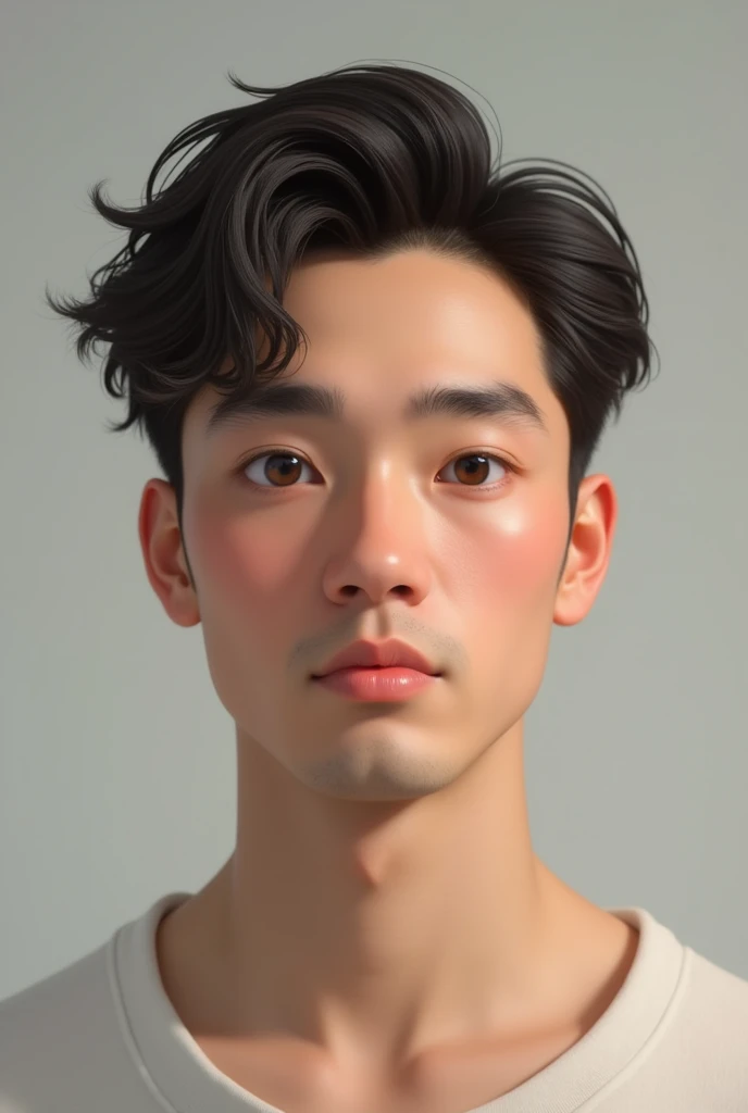 round face shape,soft and round Jawline
and equal face length and Cheekbones man