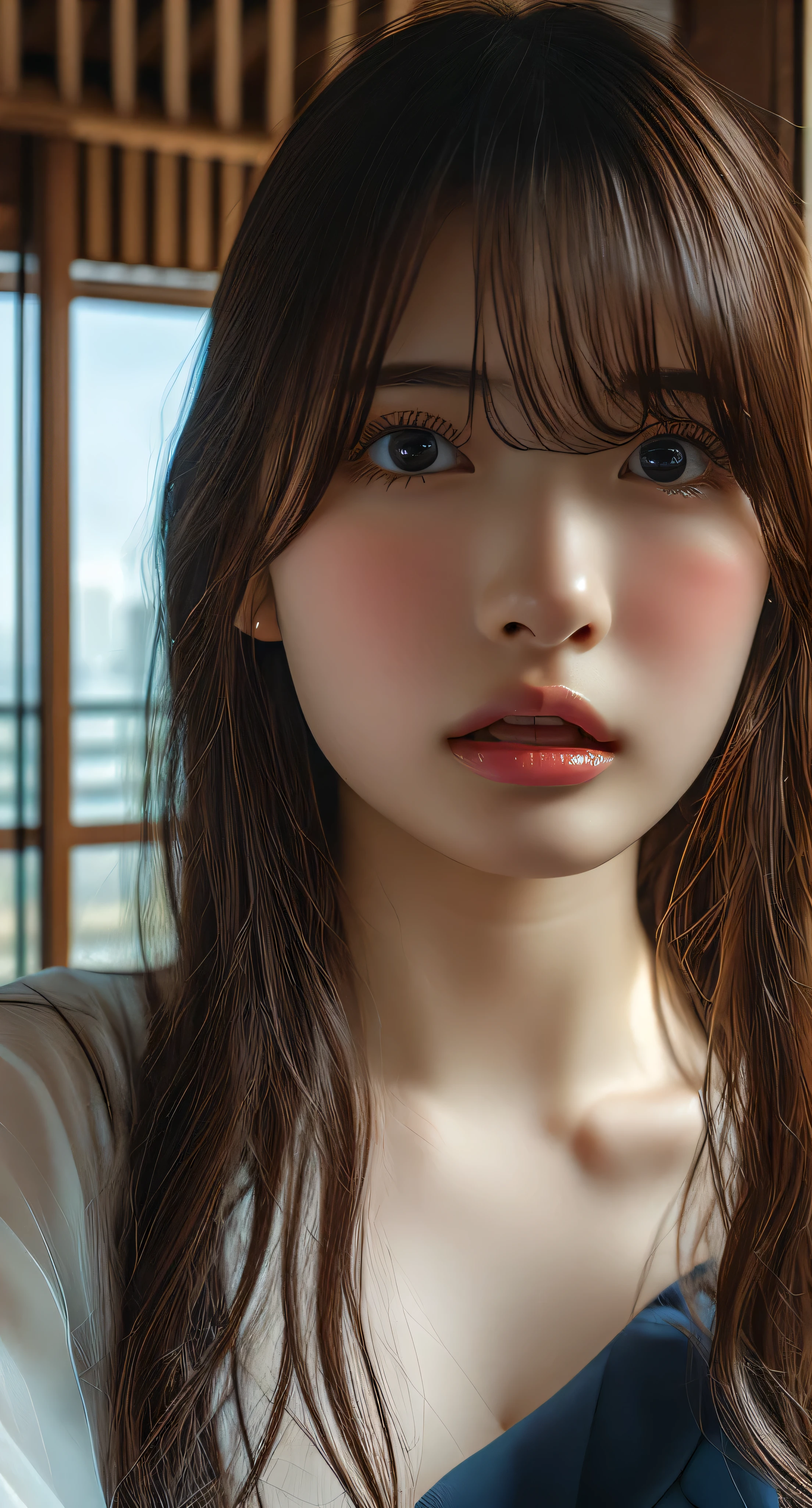 masterpiece, Bokeh, (Beautiful Face), (Detailed face), (Perfect hands), (Japanese Idols:1.6), (suit:1.3), (Ultra-realistic pantyhose:1.3), (Sit at the top of the tower:1.3),( Balcony of a high rise apartment:1.3), (Blushed:1.3), High heels, (From below:1.5), Beautiful mature woman,  (Obscene and extremely large breasts bigger than a face:1.95, Chest gap), (Big eyes that exude beautiful eroticism:0.8, Adult charm:0.8, Fascinating:0.8), necklace, Earrings, bracelet, Highly detailed and accurate hands and fingers, ((She has a very cute baby face and a pure and sexy expression.))、