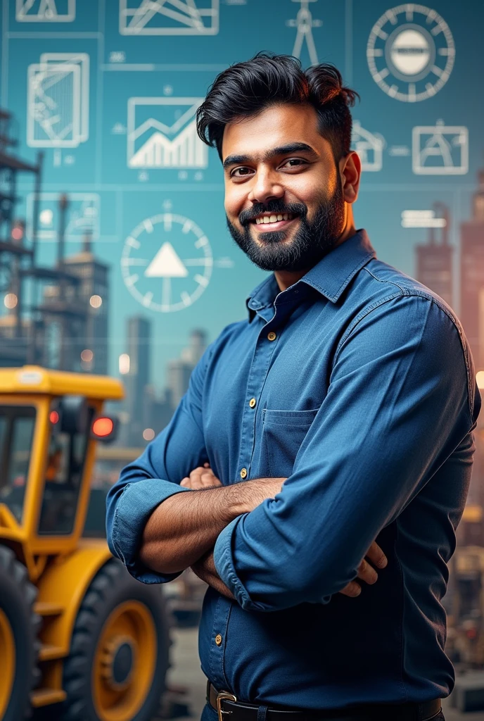Generate a LinkedIn banner for following description: Assistant Manager at Sanghvi Movers Limited | Engineering & Construction Project Management Professional | Fabrication/Erection | Procurement | Plant & Machinery | Contracts & Tenders | Specialized in Cranes and Rigging