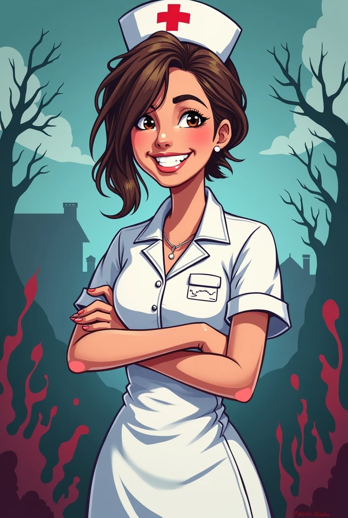 make art cartoon for nurse in dead by daylight