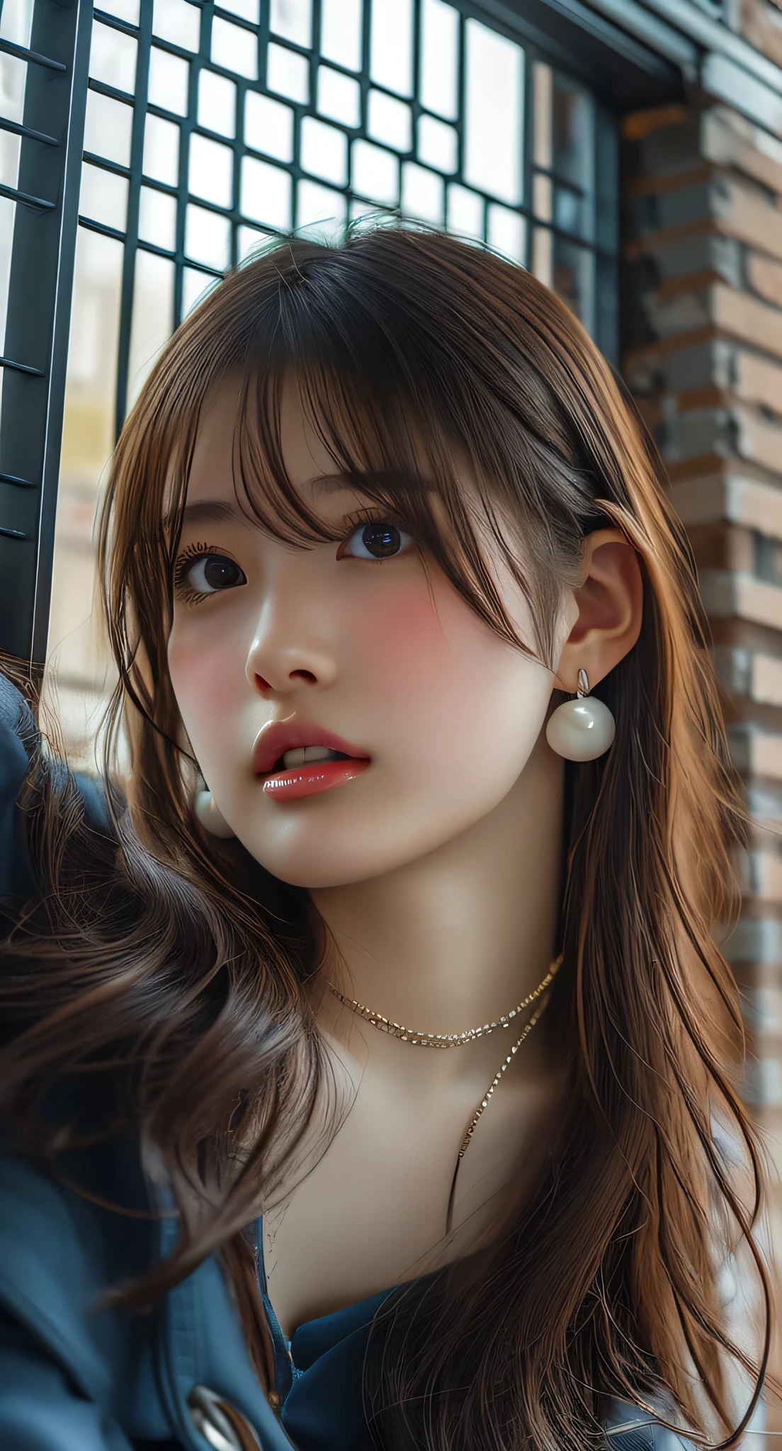 masterpiece, Bokeh, (Beautiful Face), (Detailed face), (Perfect hands), (Japanese Idols:1.6), (suit:1.3), (Ultra-realistic pantyhose:1.3), (Sit at the top of the tower:1.3),( Balcony of a high rise apartment:1.3), (Blushed:1.3), High heels, (From below:1.5), Beautiful mature woman, (Obscene and extremely large breasts bigger than a face:1.95, Chest gap), (Big eyes that exude beautiful eroticism:0.8, Adult charm:0.8, Fascinating:0.8), necklace, Earrings, bracelet, Highly detailed and accurate hands and fingers, ((She has a very cute baby face and a pure and sexy expression.))、