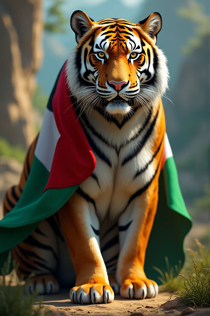 Falastine flag on tiger