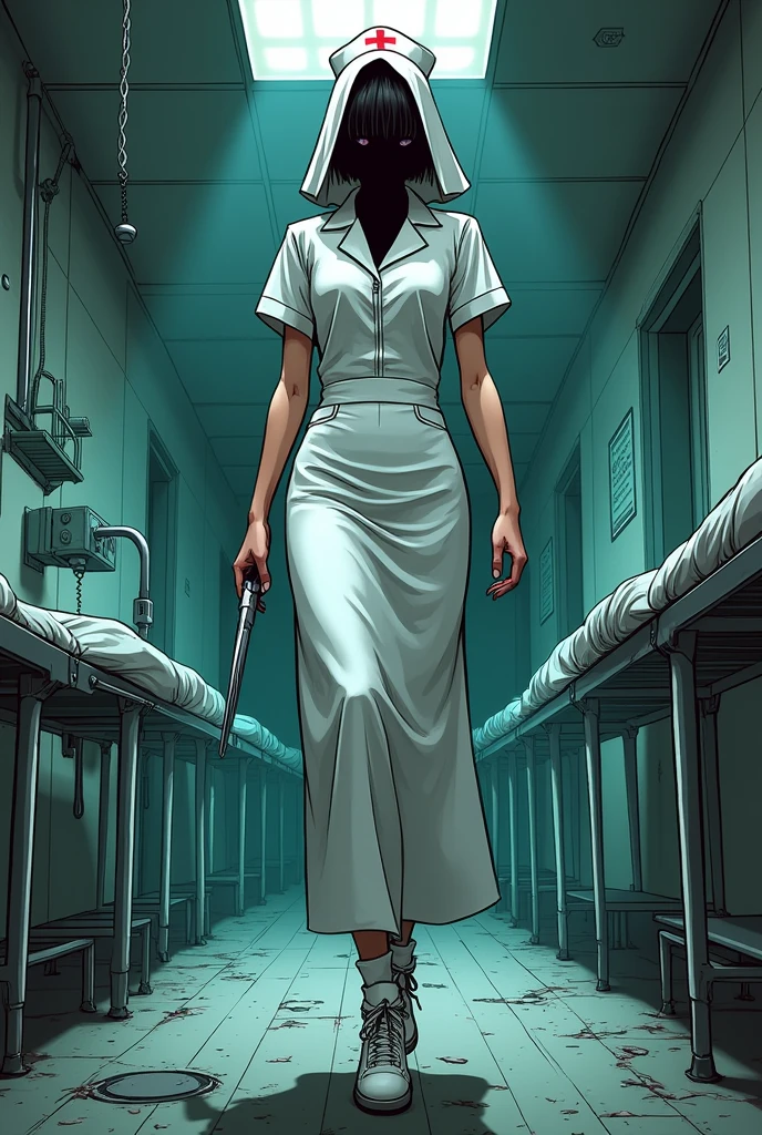 make art cartoon for assassin nurse in dead by daylight
