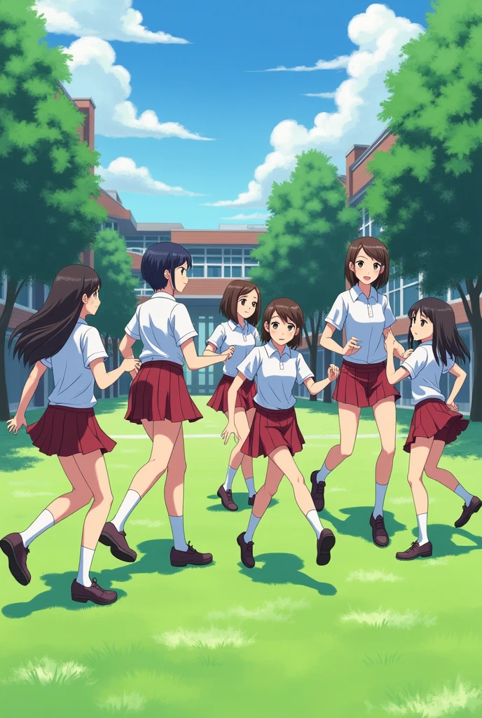 High school girls wearing bloomers