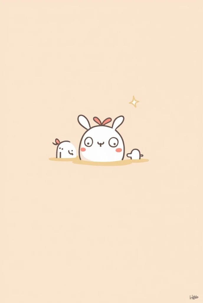 （Most of the background is solid color.），Simple little cute cartoon character picture below