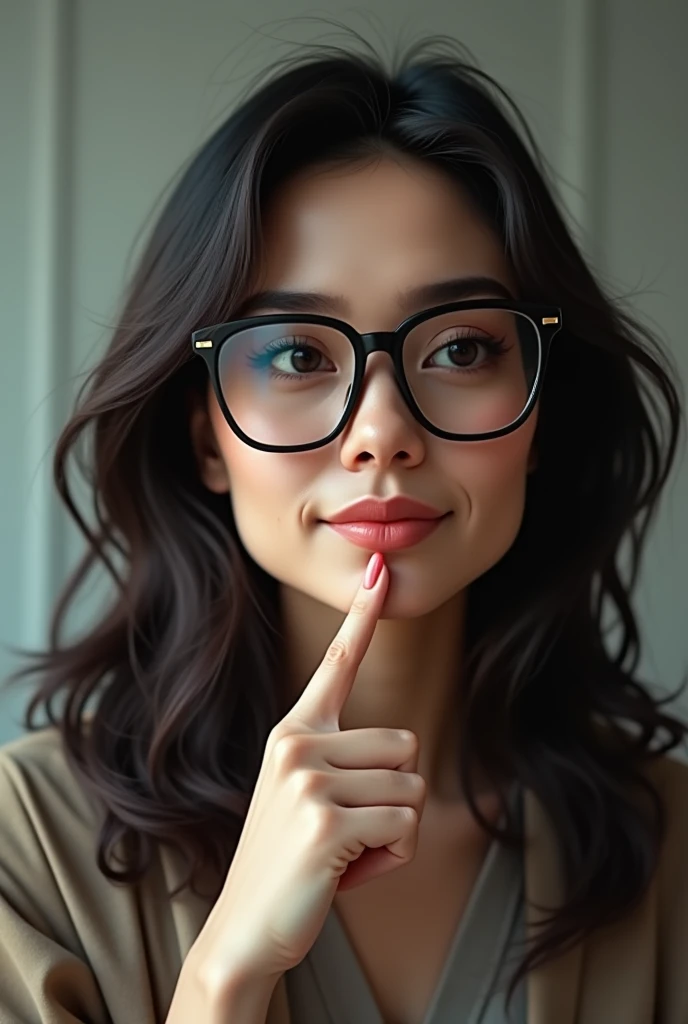 Create a woman with glasses