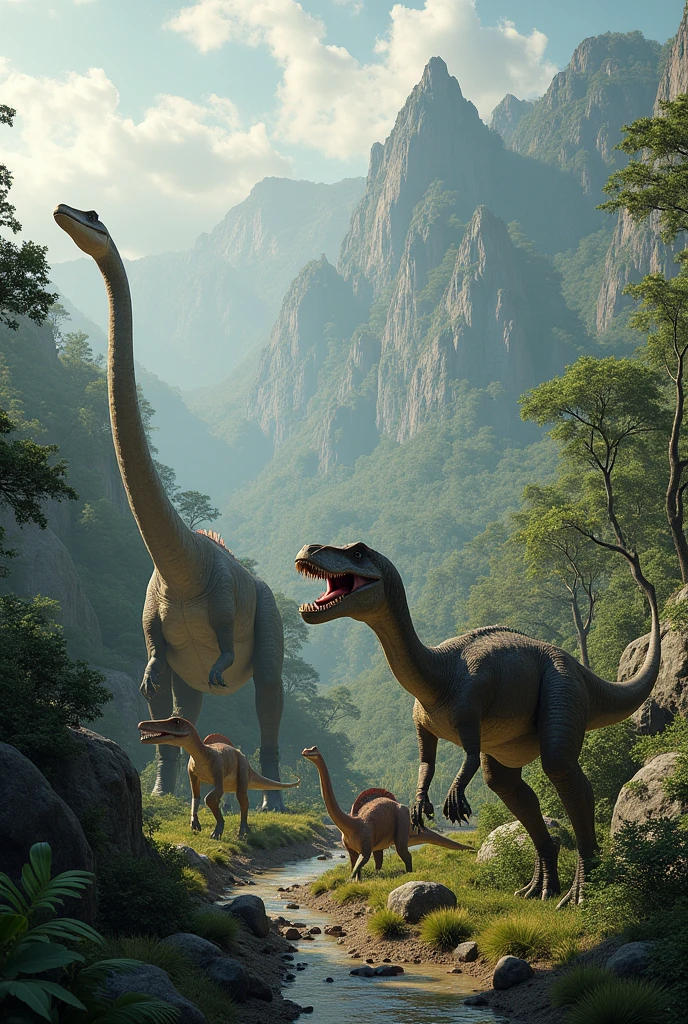 Realistic dinosaur world