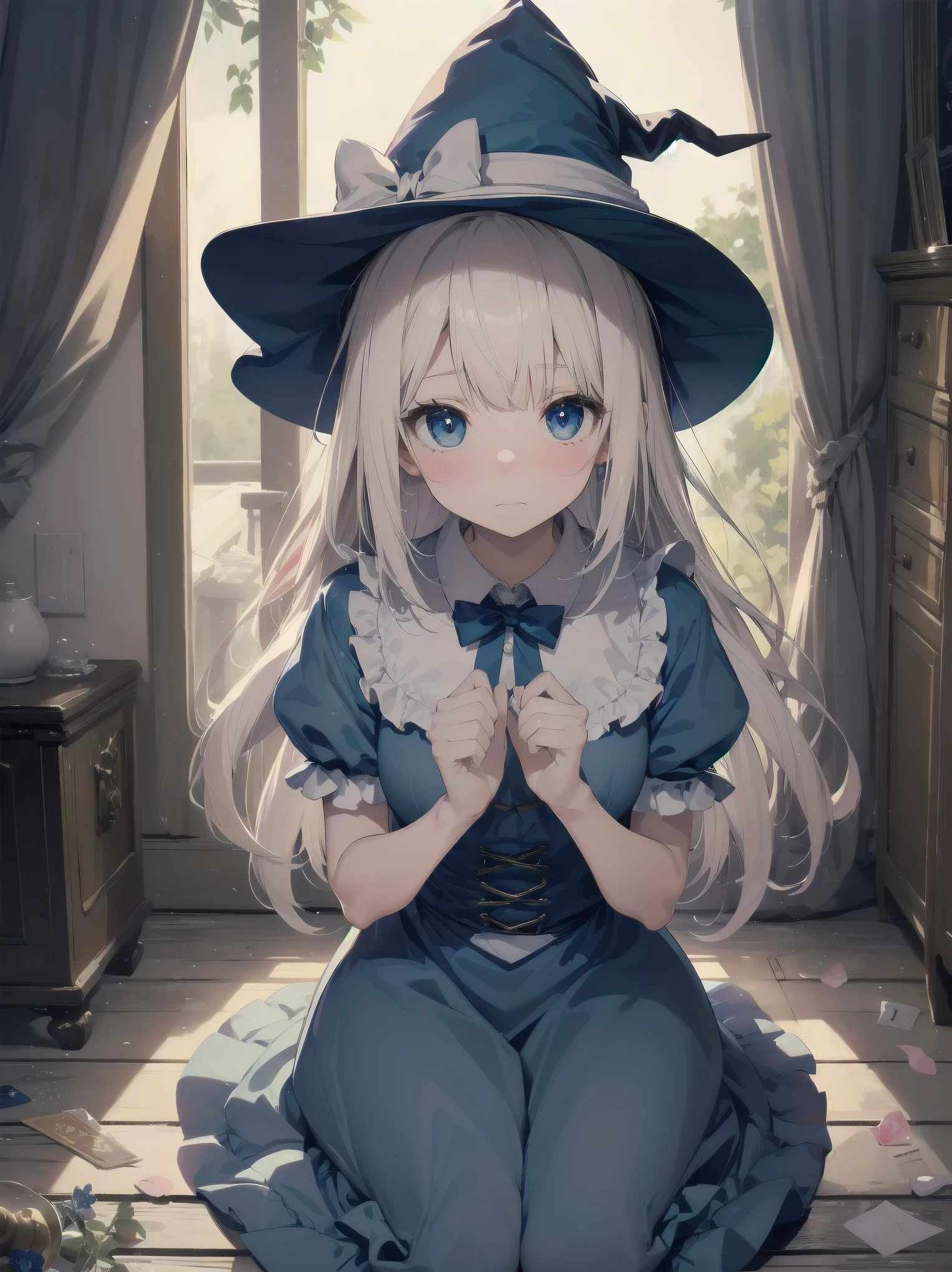 🎶, (🧙♀️), ✡, ✨(hat), , Alice in Wonderland, Alone, very beautiful, cute, adorable, embarrassed, alone, blue eyes, look at viewer, looking up, kawaii tech, pastel colors, kawaii, cute colors, Alice in Wonderland, alone, very beautiful, cute, adorable, embarrassed, alone, blue eyes