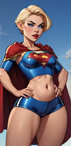 Supergirl (The Flash 2023),Sasha Calle,gigantic breasts,Supergirl (The Flash 2023) suit, NSFW, tight wet suit,red cape, milk breasts,open mouth,white teeth,slim waist,The letter "S" is in the middle of the chest of the outfit,look towards the viewer, sat down, rubbing her breasts against a man's cock with both hands,white skin,sitting under a man's crotch