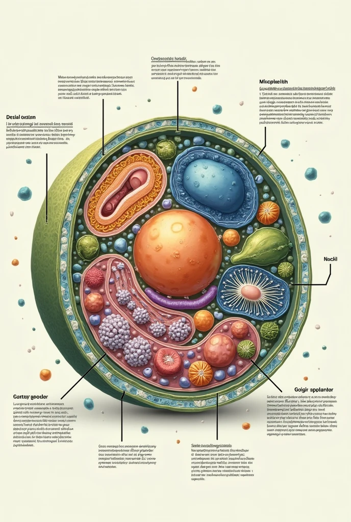 Eukaryotic cell with its different organelles labeled in Spanish, highlighting the plasma membrane and internal membranes.