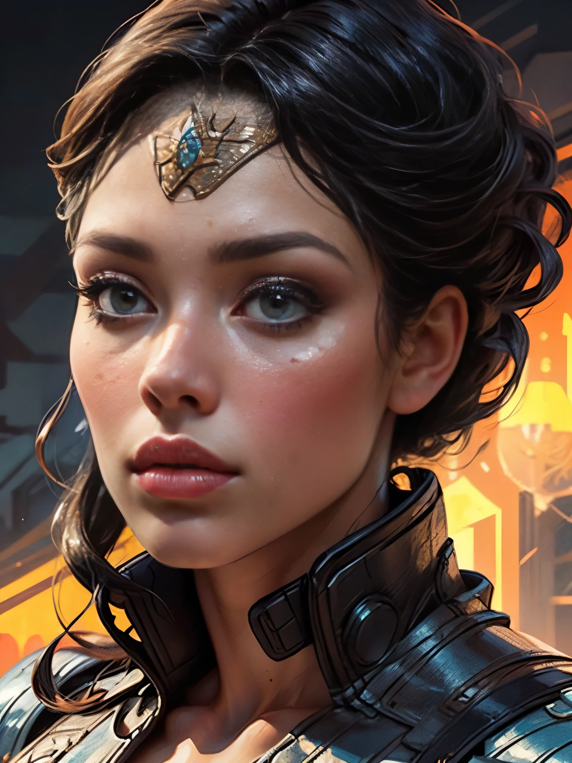 (Wonder Woman)、building muscle、Six-pack abs、Dramatic wrestling outfit、On the wrestling ring under the spotlight、Detailed portrait、(Highest quality、4K、8ก、high resolution、Masterpiece:1.2)、Superb details、(TRUE、เหมือนTRUE、เหมือนTRUE:1.37)、Dynamic action gestures、dynamic light、movie elements、highly detailed face features、Highly detailed eyes and face、Long eyelashes、chiaroscuro light、Stunning shadow、Striking color palette、Bright colors、