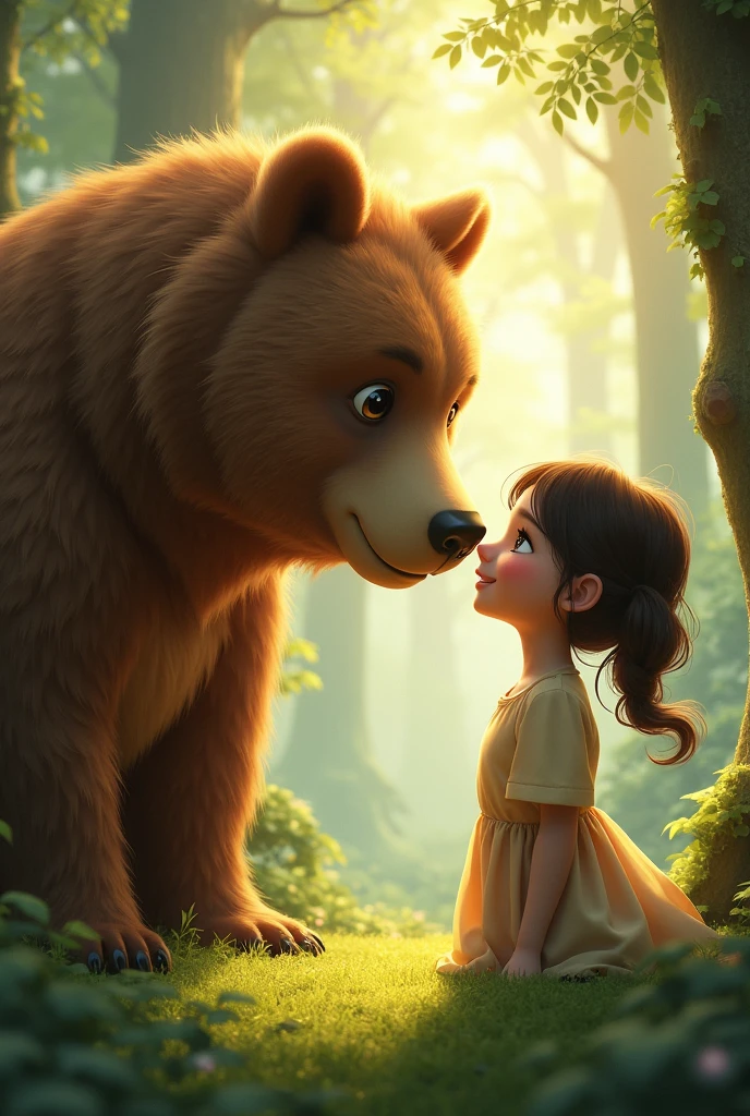 animal、bear、Higuma、Friendship between a bear and a woman、Bring your face closer、animal、Wild Bear,Growing up in the forest,Cute woman
