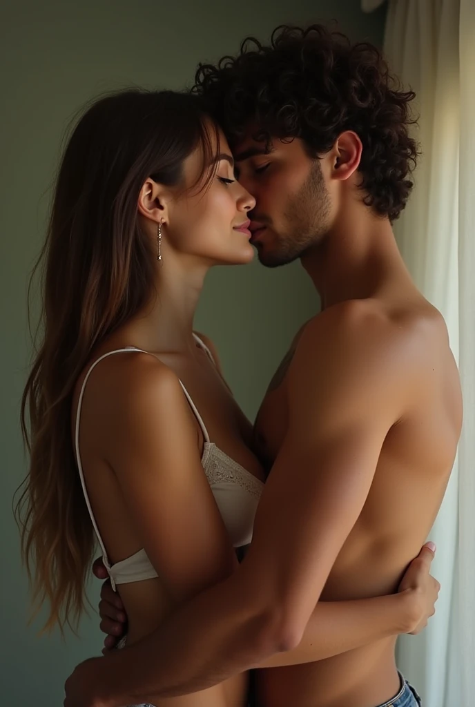 a girl sex with boy, taking a realistic photo